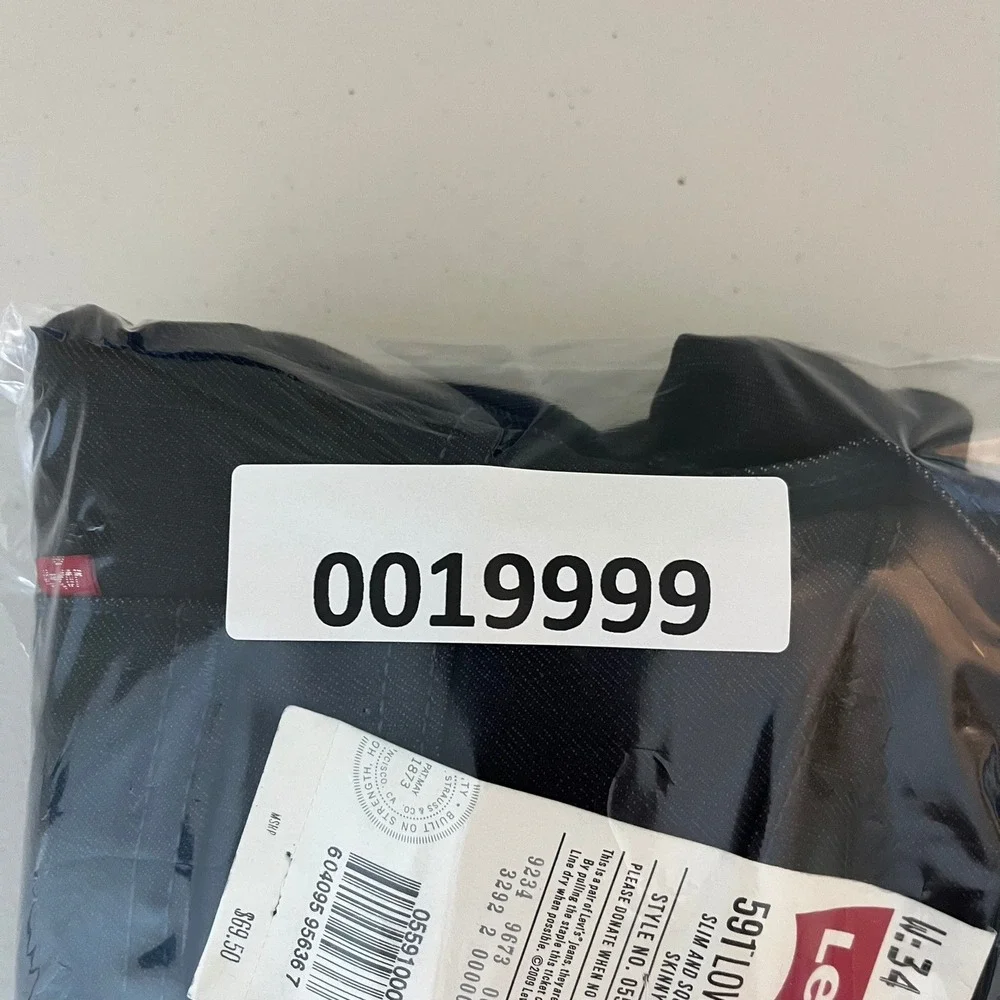 Levis 591 Low Skinny Jeans Mens 34x32 Dark Wash Stretch Denim 05591-XXXX New